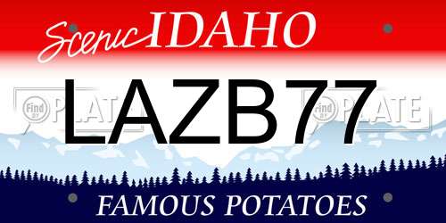 LAZB77 Idaho License Plate