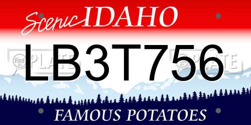 LB3T756 Idaho License Plate