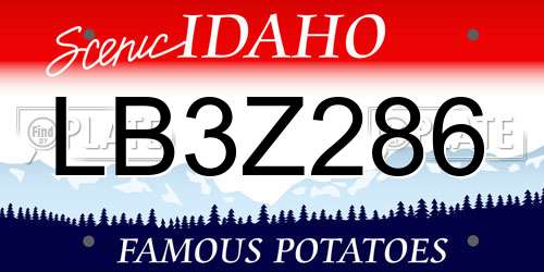 LB3Z286 Idaho License Plate