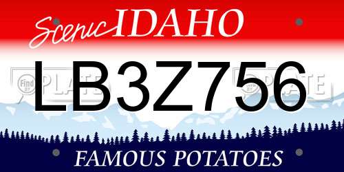 LB3Z756 Idaho License Plate