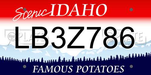 LB3Z786 Idaho License Plate