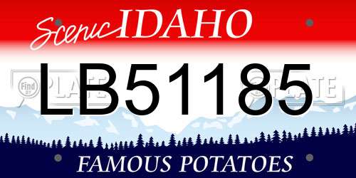 LB51185 Idaho License Plate