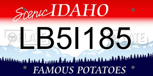 LB5I185 Idaho License Plate