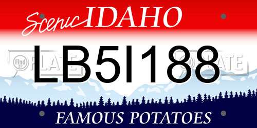 LB5I188 Idaho License Plate