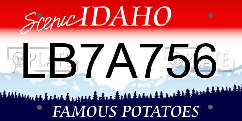 LB7A756 Idaho License Plate