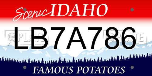 LB7A786 Idaho License Plate