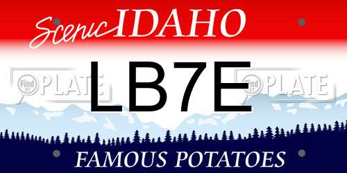 LB7E Idaho License Plate