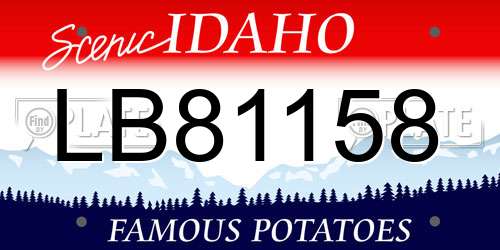 LB81158 Idaho License Plate