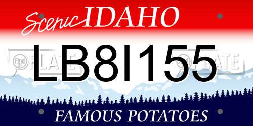 LB8I155 Idaho License Plate