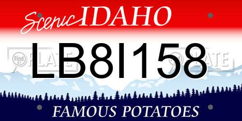 LB8I158 Idaho License Plate