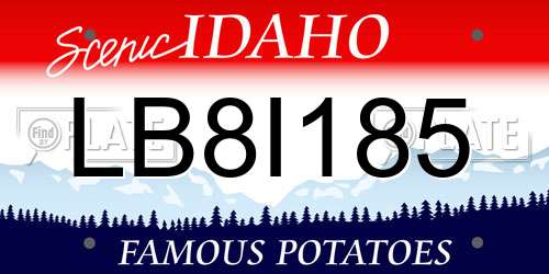 LB8I185 Idaho License Plate