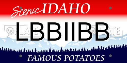 LBBIIBB Idaho License Plate