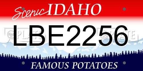 LBE2256 Idaho License Plate