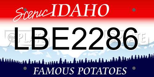 LBE2286 Idaho License Plate