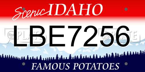 LBE7256 Idaho License Plate