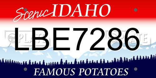 LBE7286 Idaho License Plate