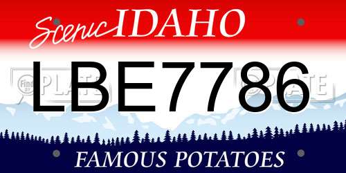 LBE7786 Idaho License Plate