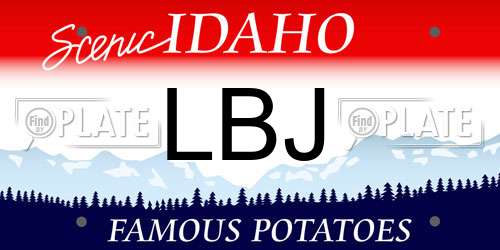 LBJ Idaho License Plate