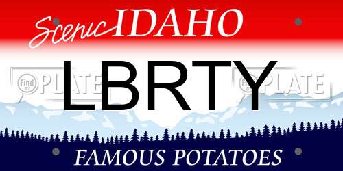 LBRTY Idaho License Plate