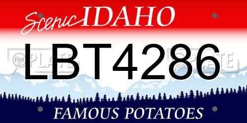 LBT4286 Idaho License Plate