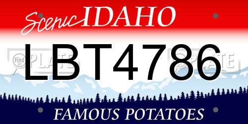 LBT4786 Idaho License Plate