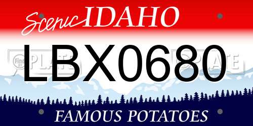 LBX0680 Idaho License Plate