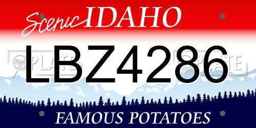 LBZ4286 Idaho License Plate