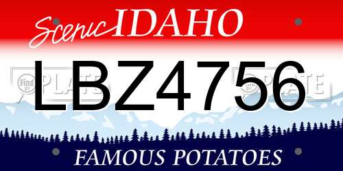 LBZ4756 Idaho License Plate