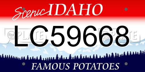 LC59668 Idaho License Plate