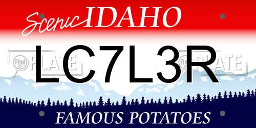 LC7L3R Idaho License Plate