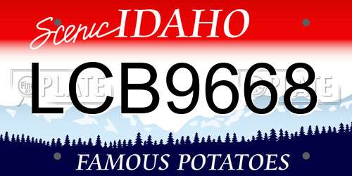 LCB9668 Idaho License Plate