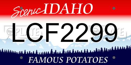 LCF2299 Idaho License Plate