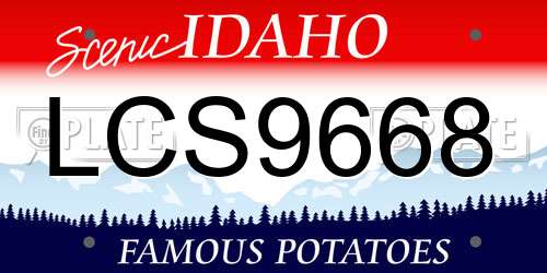 LCS9668 Idaho License Plate