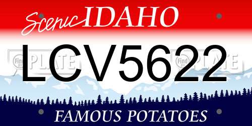 LCV5622 Idaho License Plate