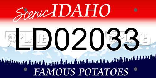 LD02033 Idaho License Plate