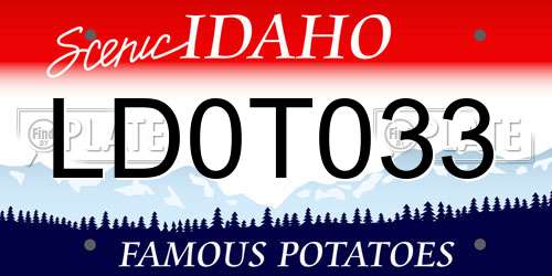 LD0T033 Idaho License Plate