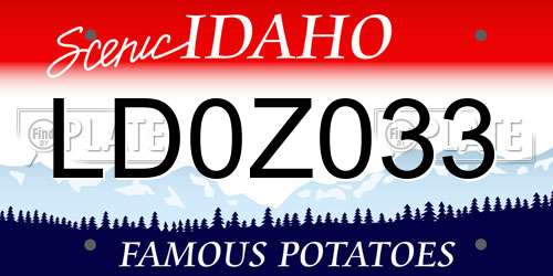 LD0Z033 Idaho License Plate