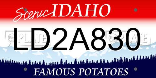 LD2A830 Idaho License Plate