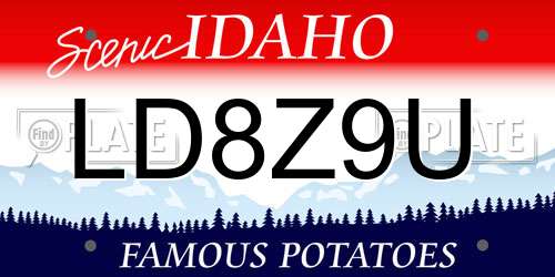LD8Z9U Idaho License Plate