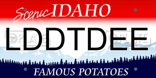 LDDTDEE Idaho License Plate