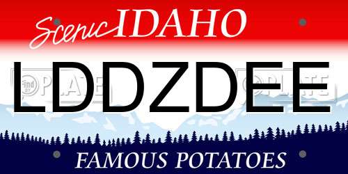 LDDZDEE Idaho License Plate