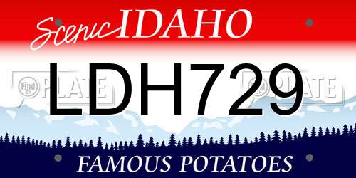 LDH729 Idaho License Plate