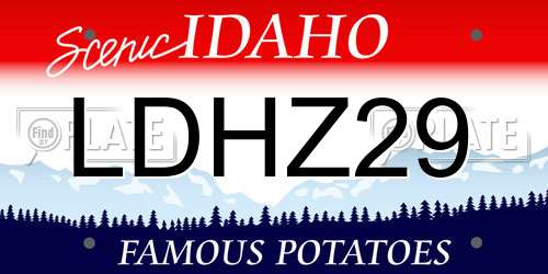 LDHZ29 Idaho License Plate