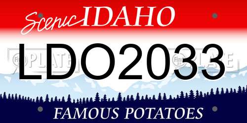 LDO2033 Idaho License Plate