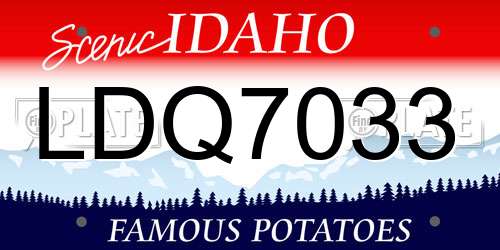 LDQ7033 Idaho License Plate