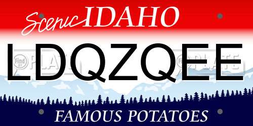 LDQZQEE Idaho License Plate