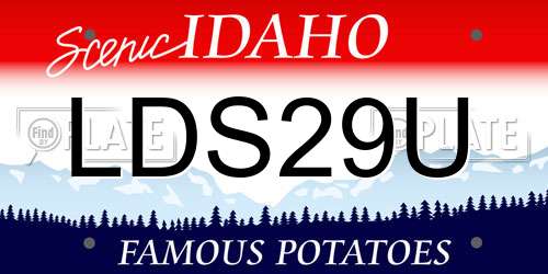 LDS29U Idaho License Plate