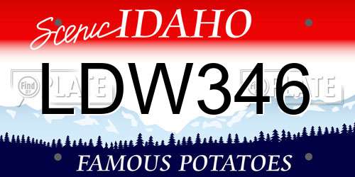 LDW346 Idaho License Plate