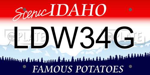 LDW34G Idaho License Plate