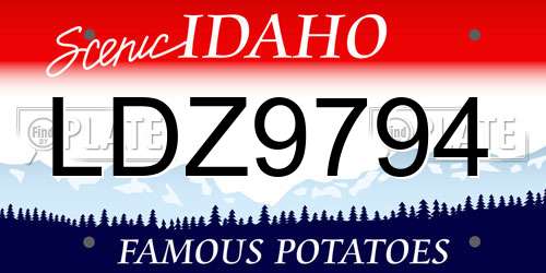 LDZ9794 Idaho License Plate
